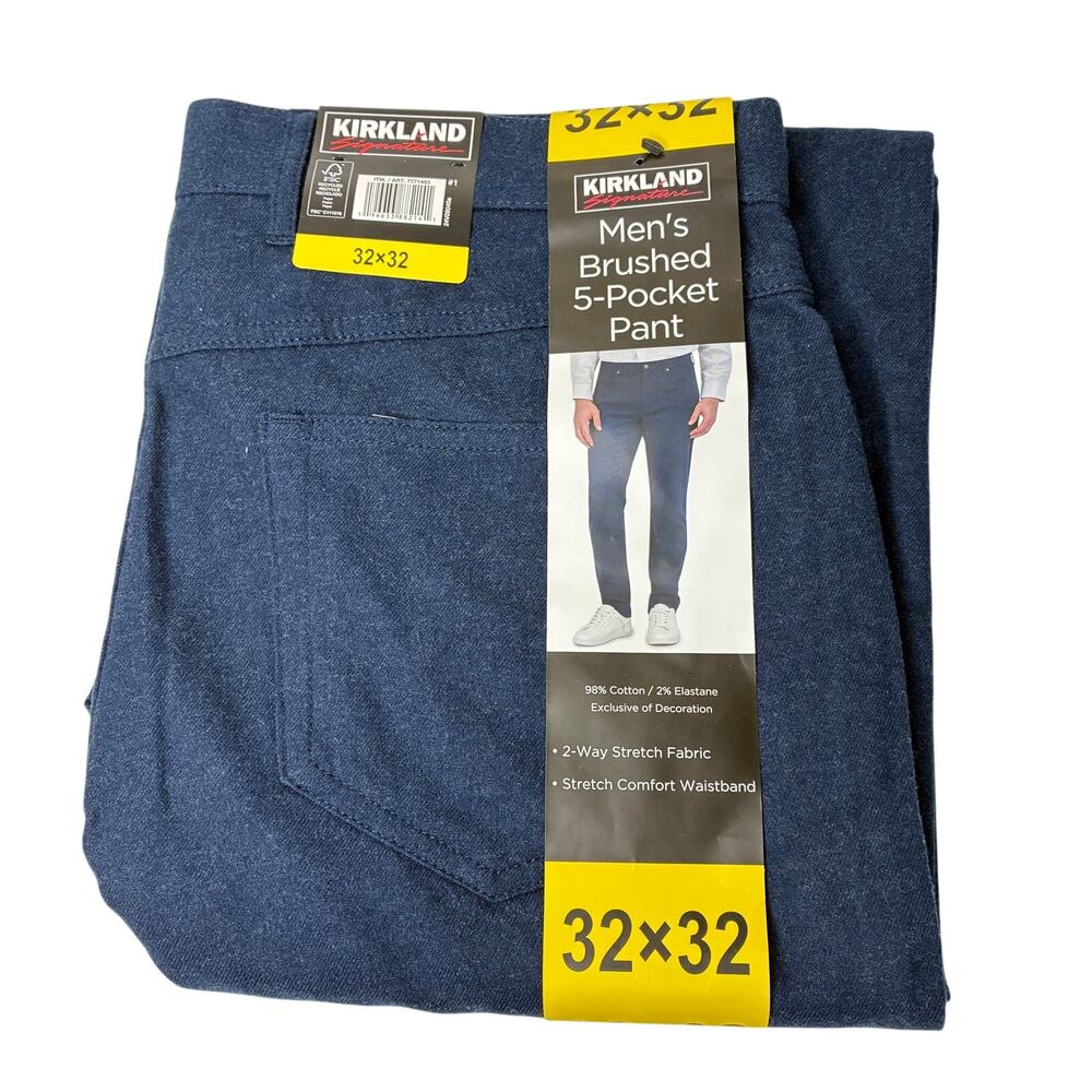 Kirkland Signature Men's Brushed 5-Pocket Pant Stretch Comfort NWT Mens 32x32